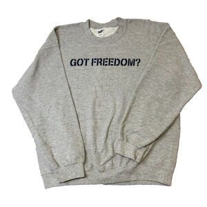 US Navy Compliments of Sweatshirt Gray Blue Print Gildan L Military